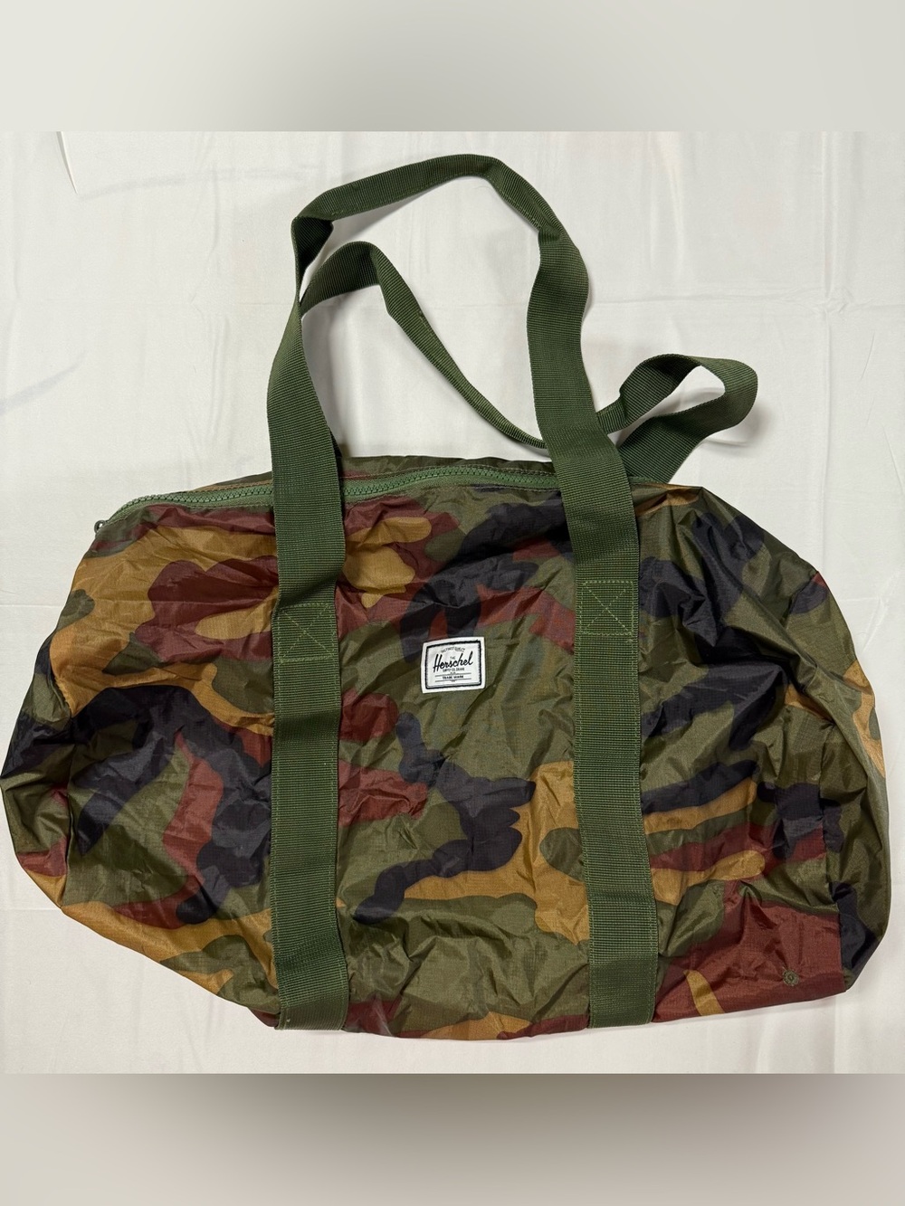 Herschel Supply Co Woodland Camo Packable Duffle Bag NWT Lightweight Travel Gym